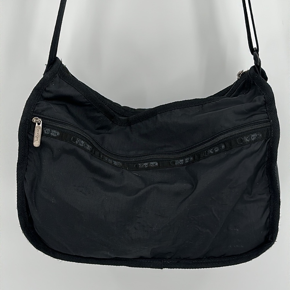 Lesportsac Black Front Flap Adjustable Strap Messenger Bag - Picture 6 of 16